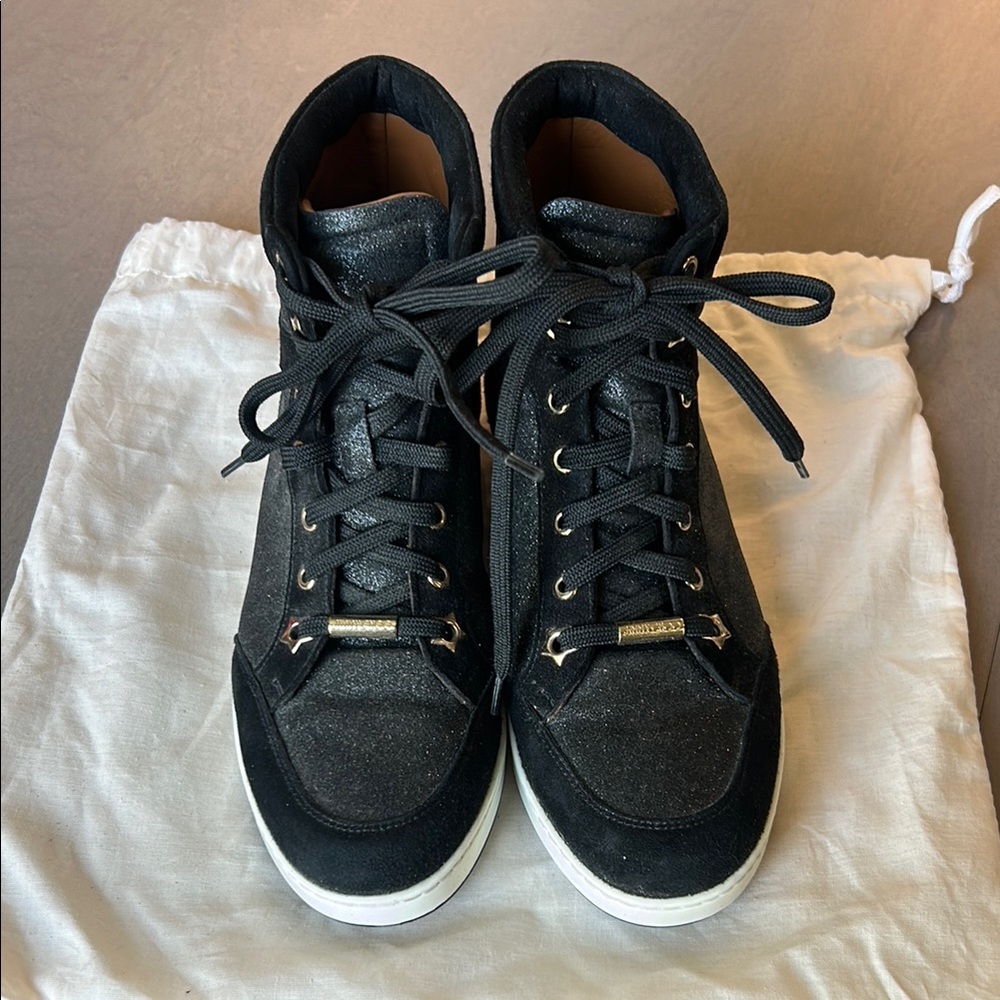 Jimmy Choo Black Luxe Sneakers - Picture 2 of 4